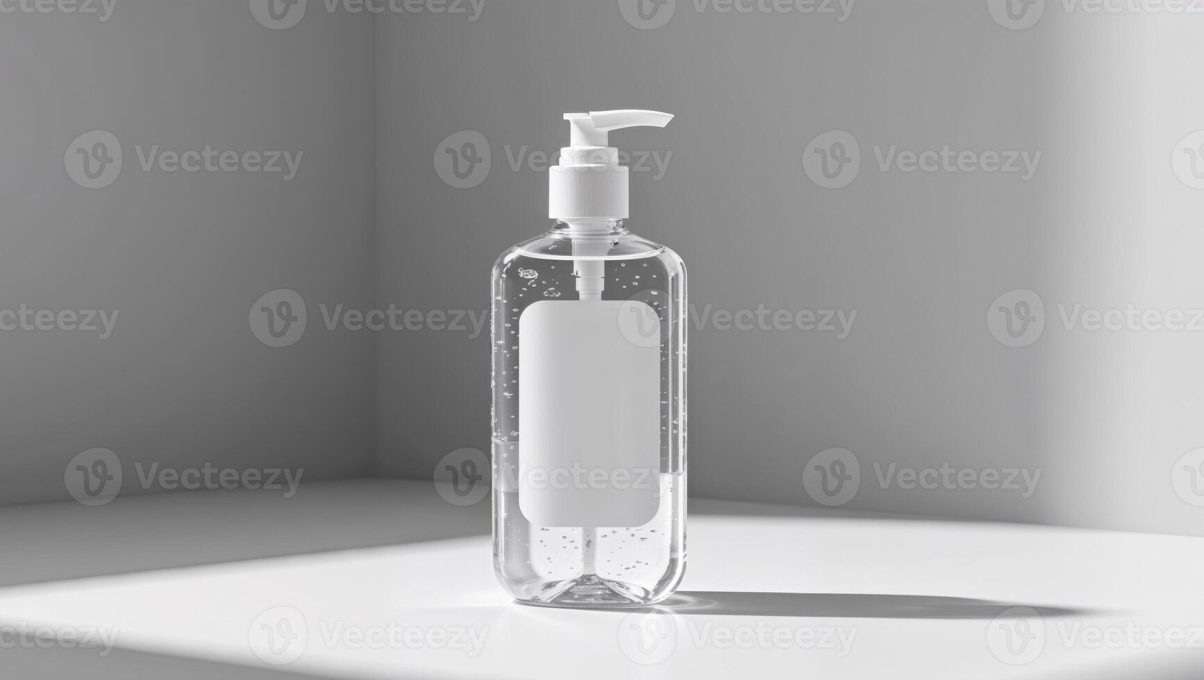 Hand Sanitizer Bottle with Blank Label for Branding and Promotion photo