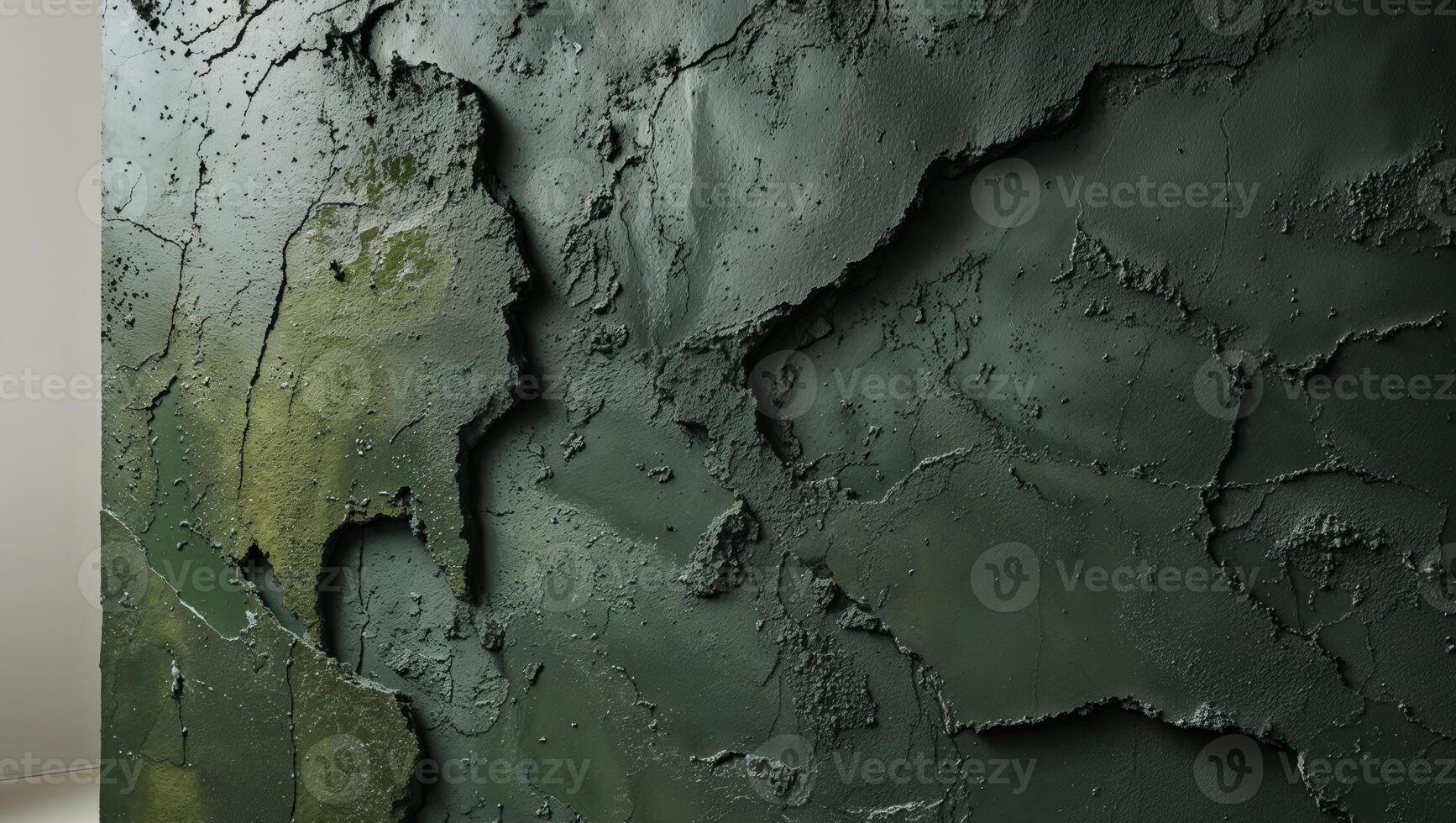 Unique Textured Dark Green Wall Surface with Natural Feel and Earthy Vibe photo