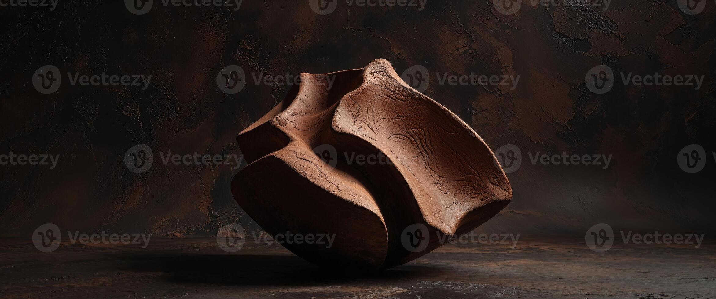 Abstract brown object on dark background photo