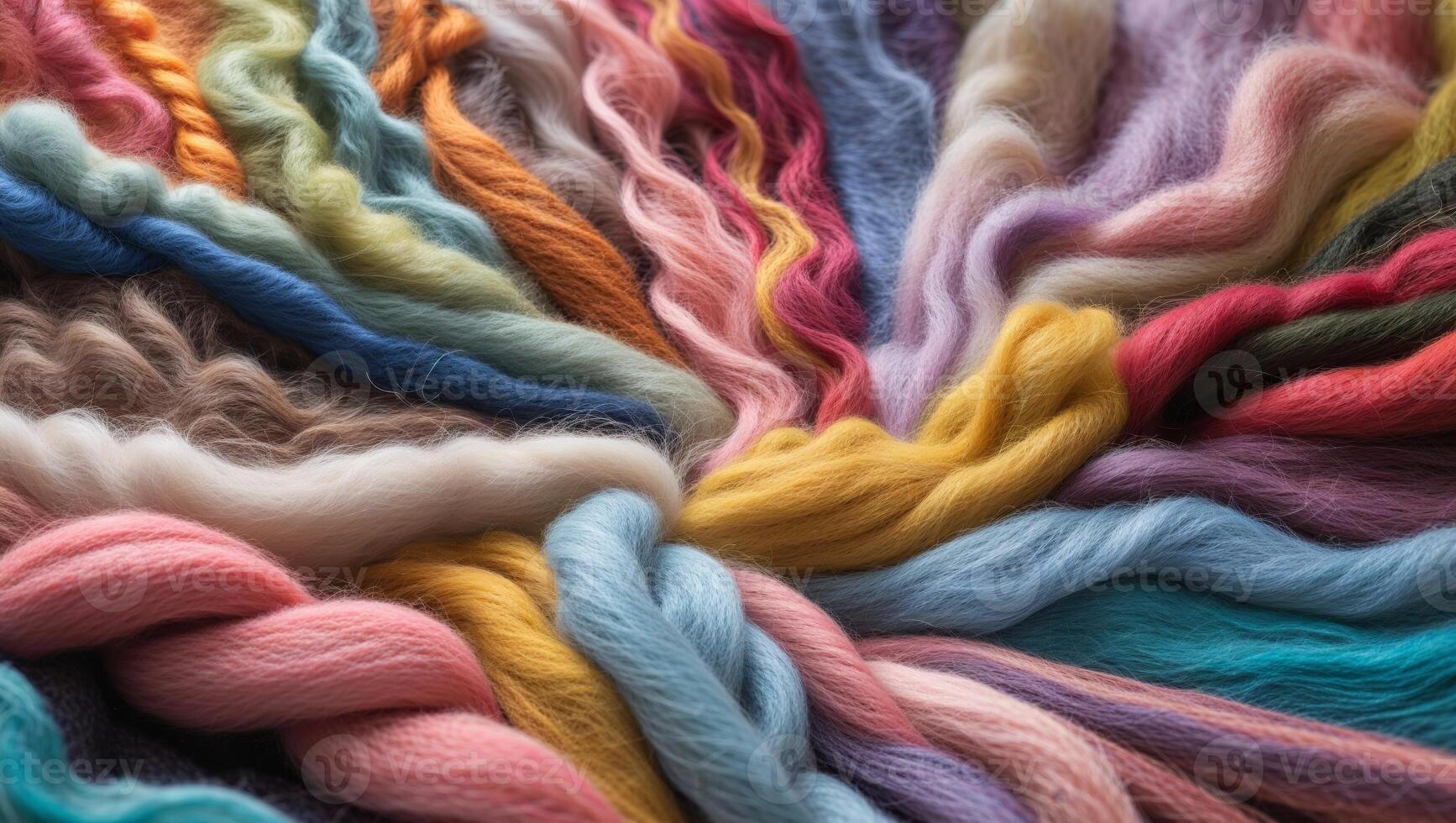 Colorful wool showing variety of colors in textile art photo
