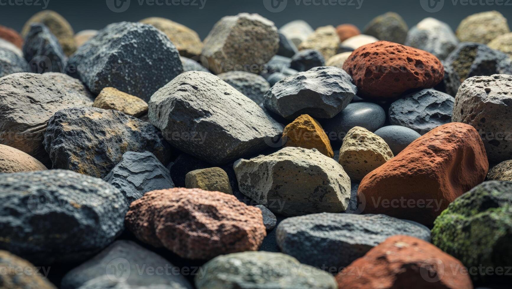 Diverse Collection of Rough Stones Natural Rock Textures and Colors photo
