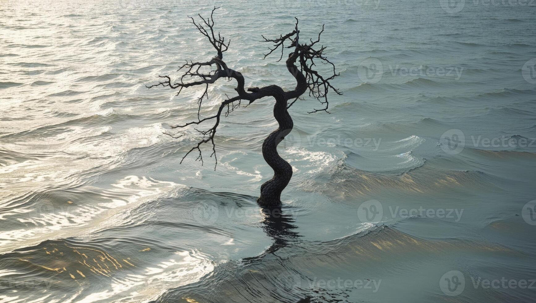 a twisting across a silver sea photo