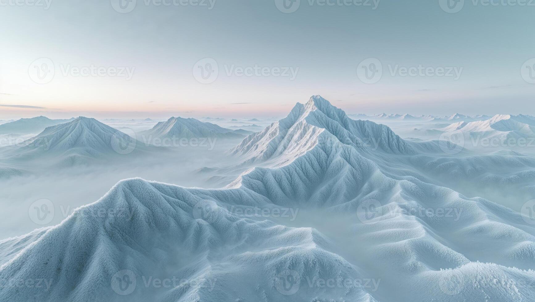 a frosted scene in the sky of floating mountains, where gravity seems to forget itself photo