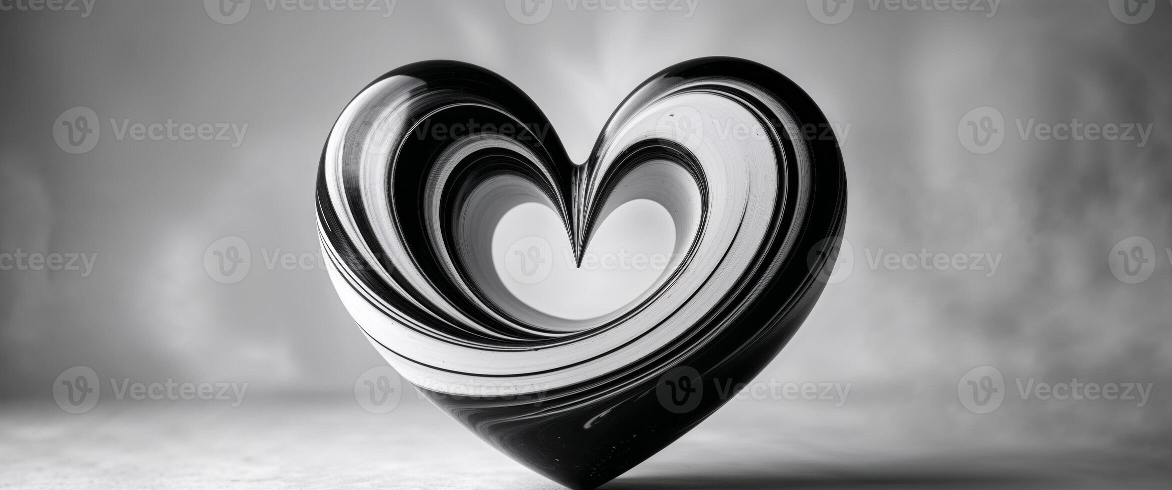 Abstract Heart Shaped Design with Swirling Colors. photo