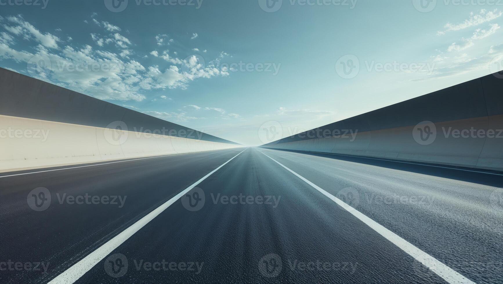 reflecting through a illusion illusion in a on an endless desert highway photo