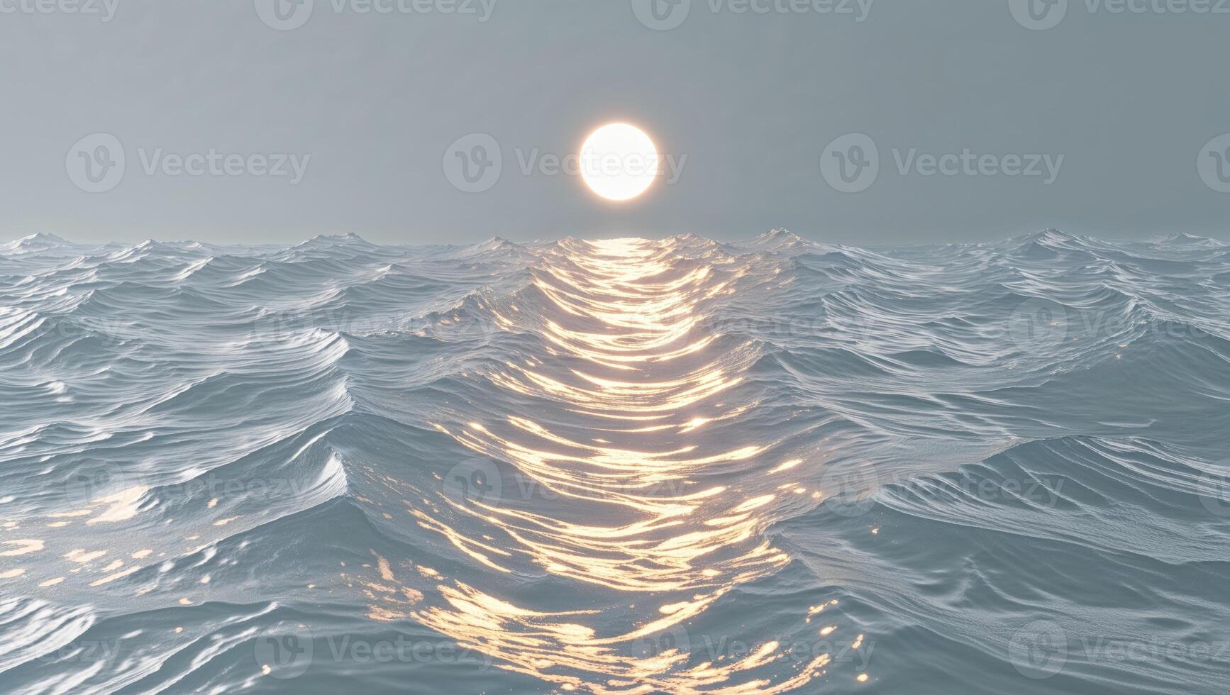 a illuminated across a silver sea photo