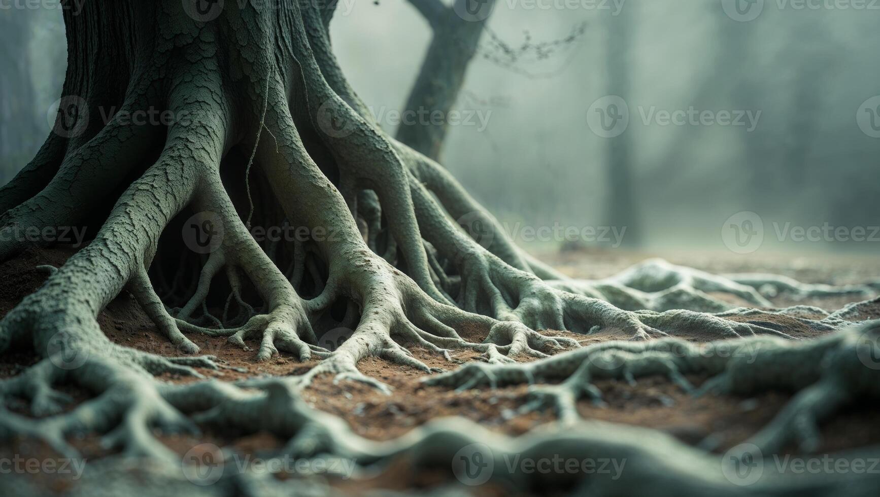 A close up of the roots of a tree photo