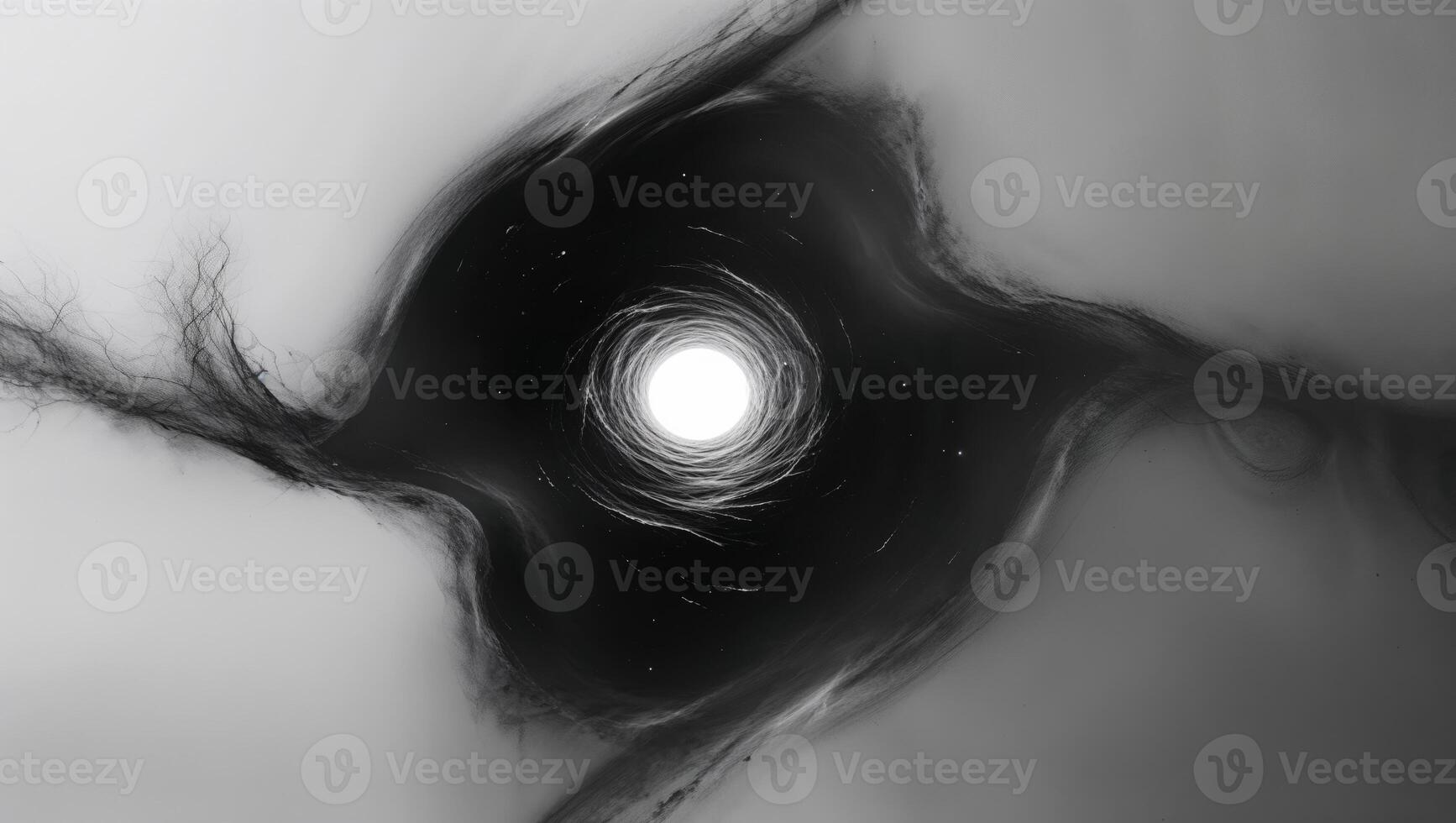 A black and white image of a black hole photo