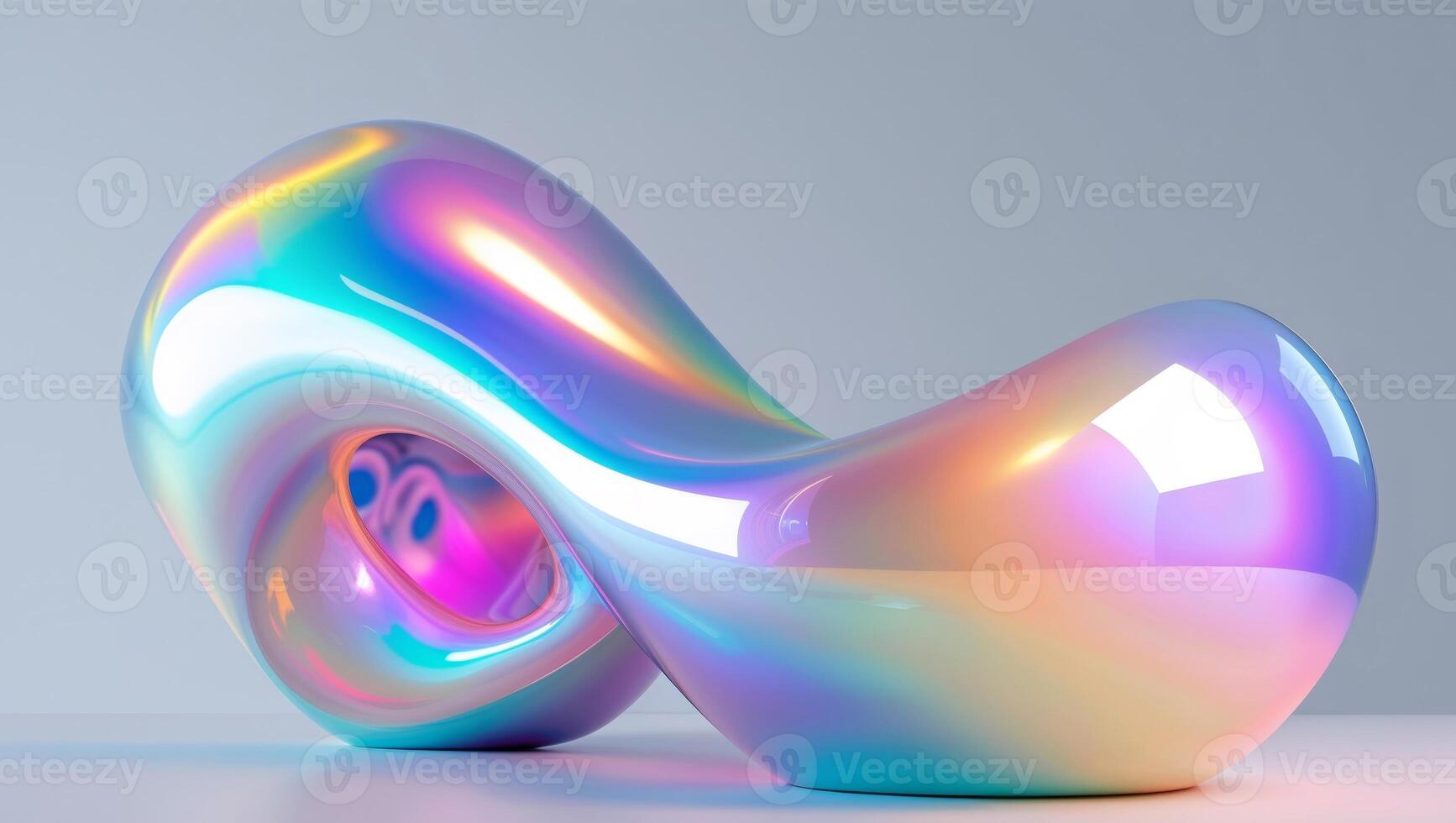A colorful sculpture with a curved shape photo