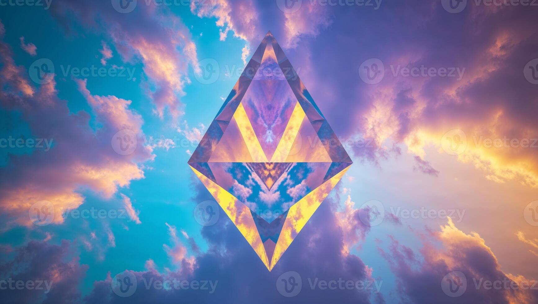 a prismatic beneath a glowing sky photo