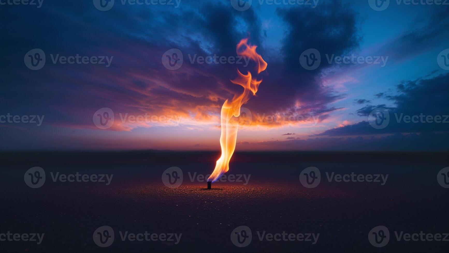 a flickering beneath a glowing sky photo