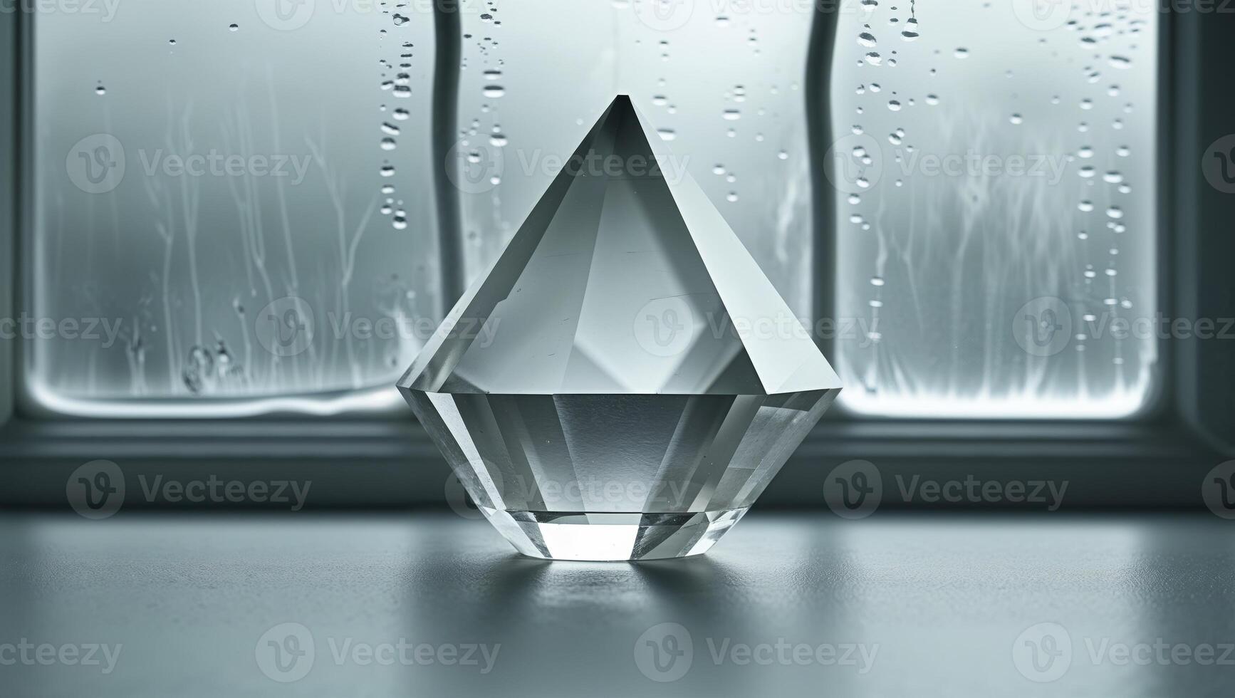 whispering sounds echo through a crystal through a glass window photo
