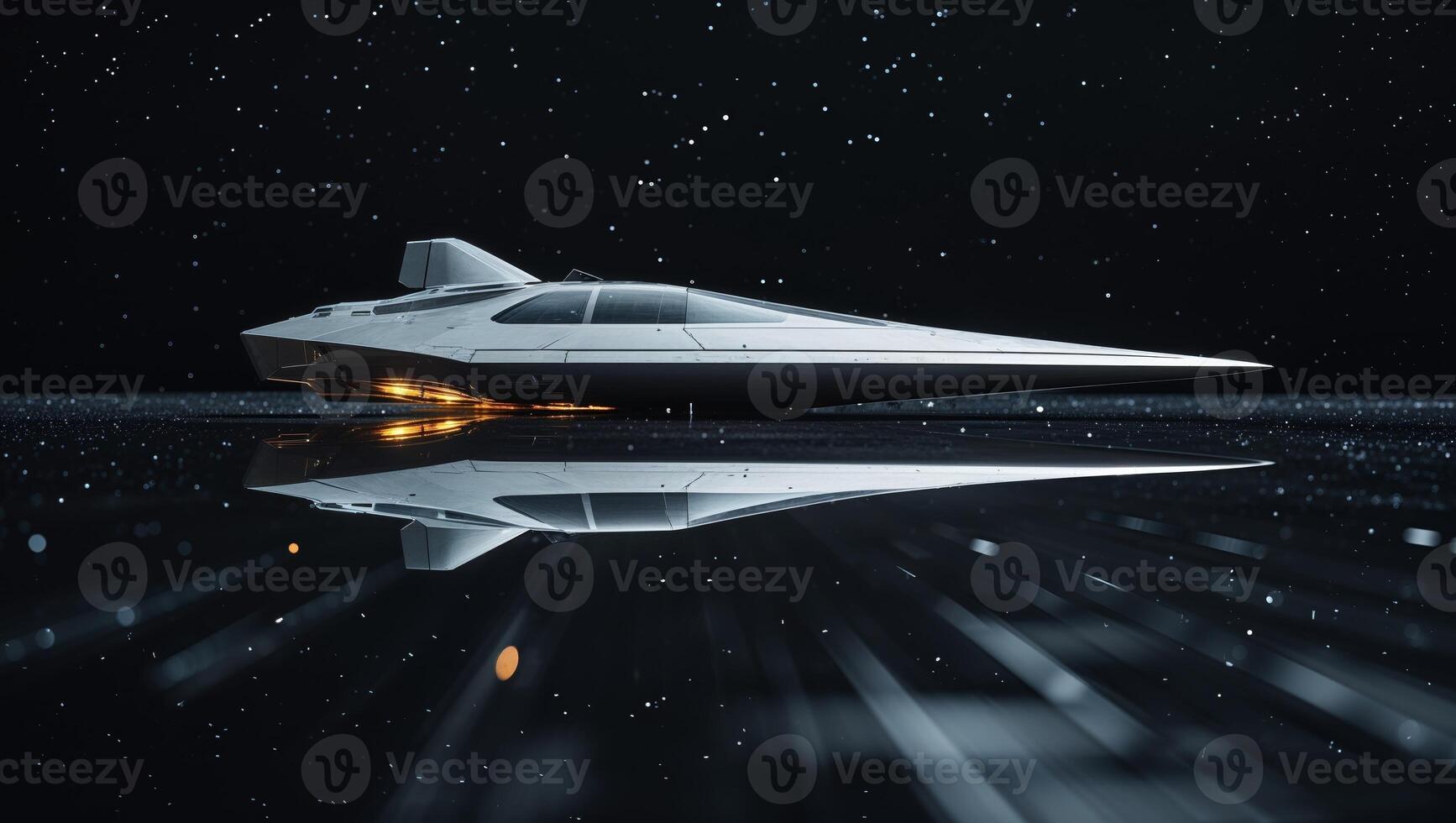 reflecting through a invisible illusion in a on a spaceship photo