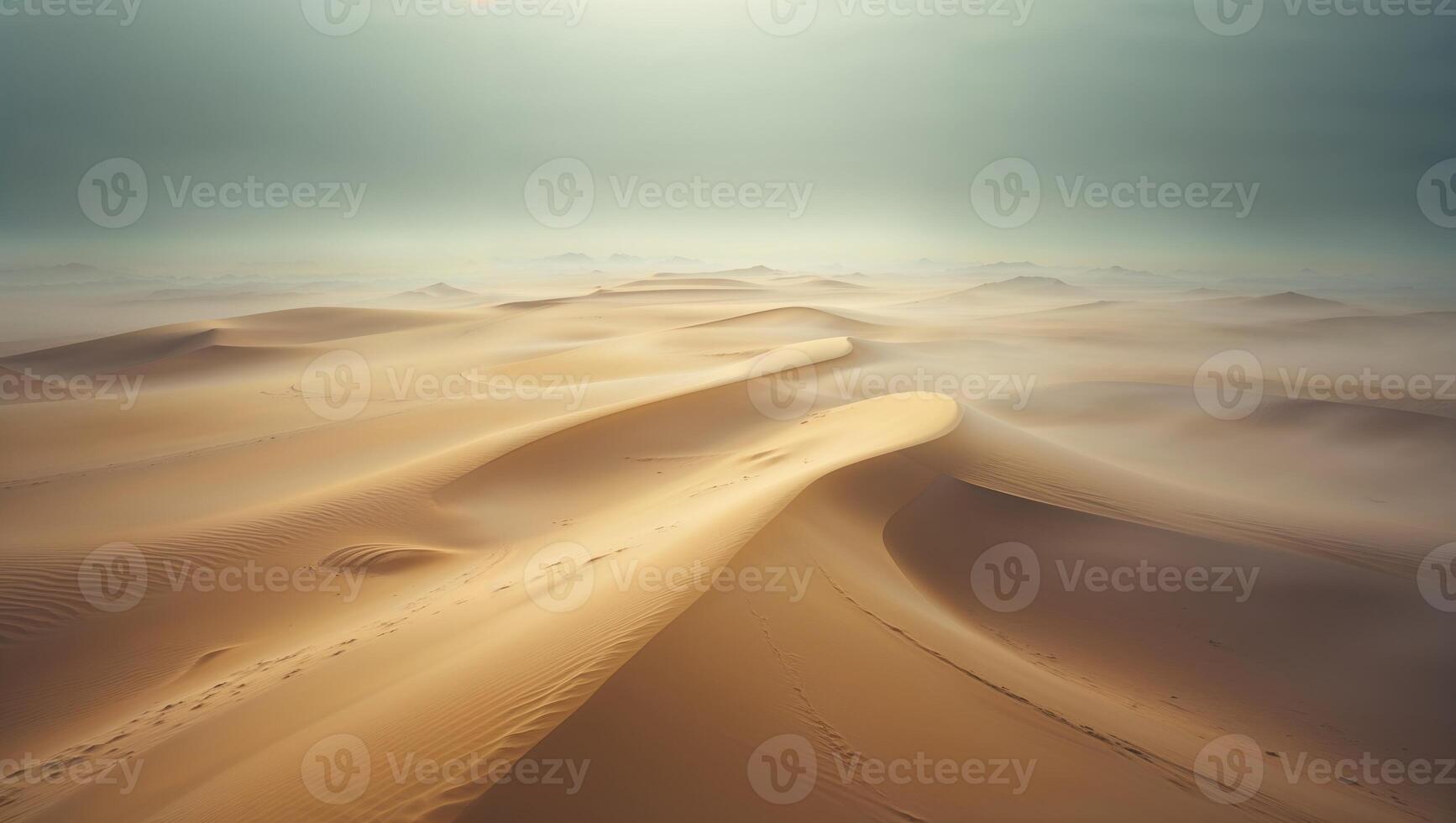 a mystical scene on a distant planet, covered in golden sand that stretches into infinity photo