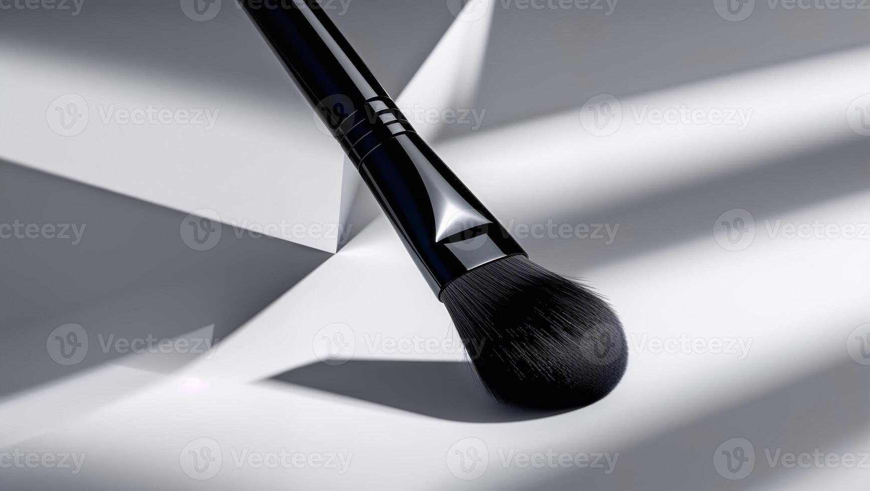 Sleek Black Makeup Brush with Round Tip for Precise Application photo