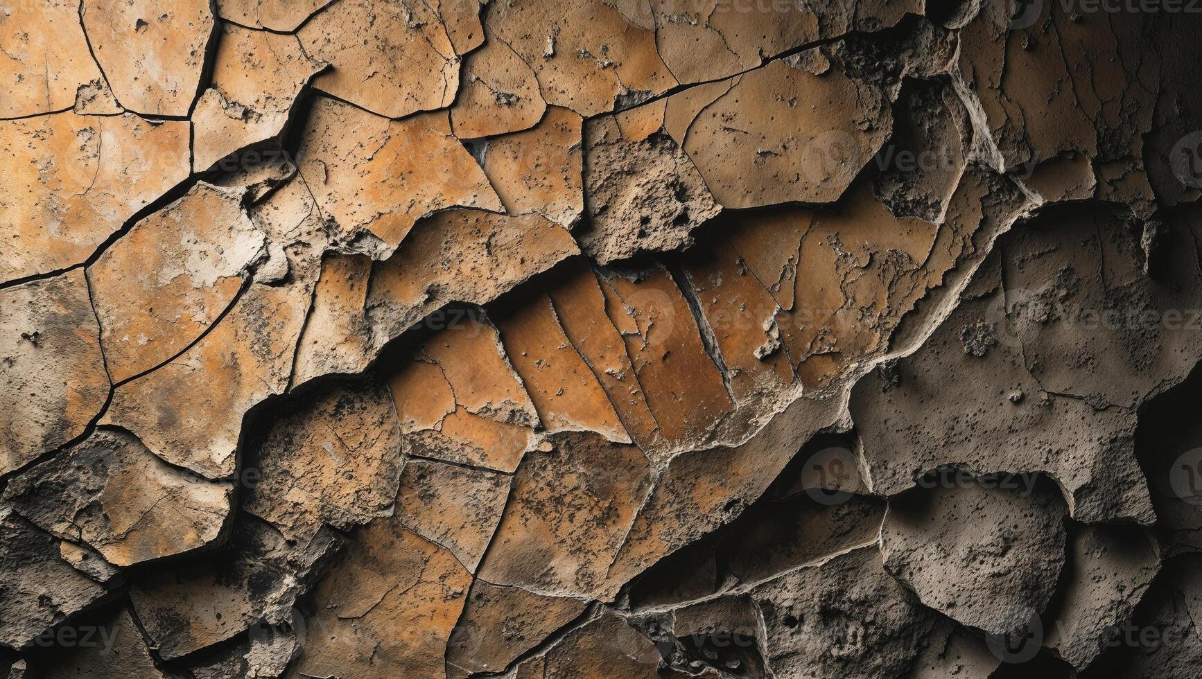 Vintage Textured Wall Surface with Cracks and Patches Evoking Ancient History photo