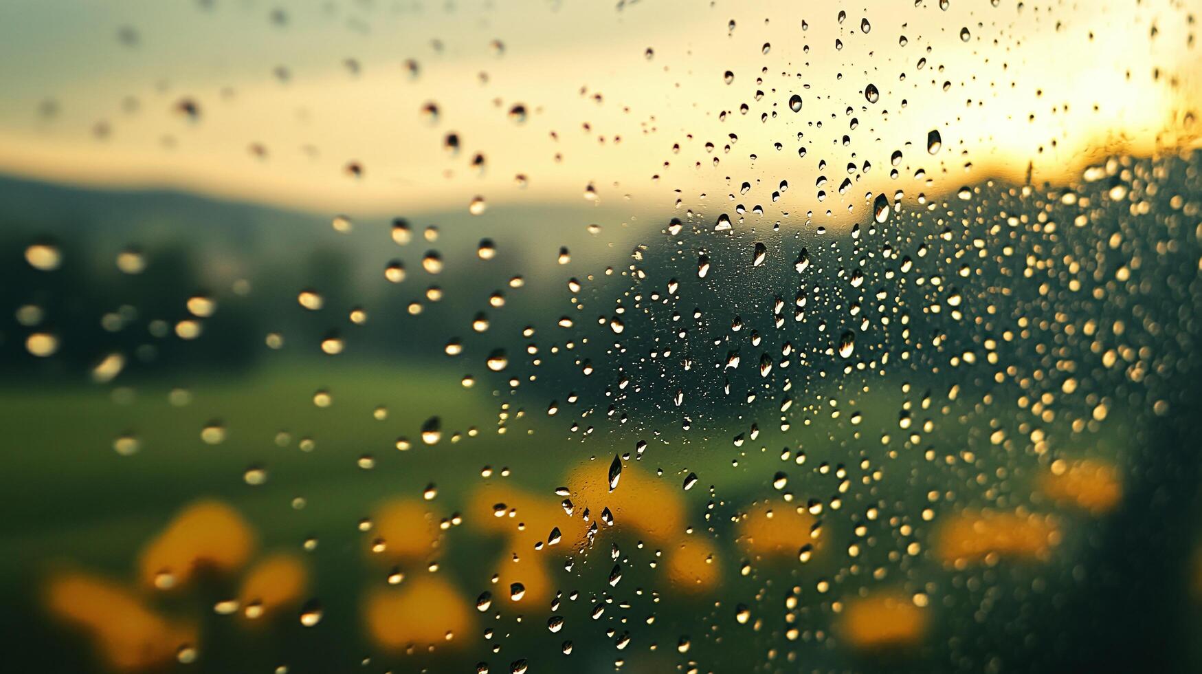 Raindrops on Glass Window A Study in Weather Patterns an Light Refraction Art photo