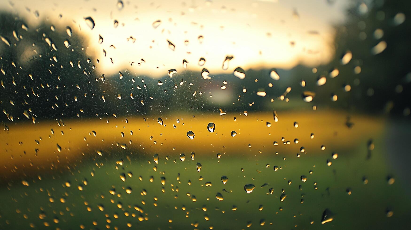 Raindrops on Glass Window A Study in Weather Patterns and Light Refraction photo