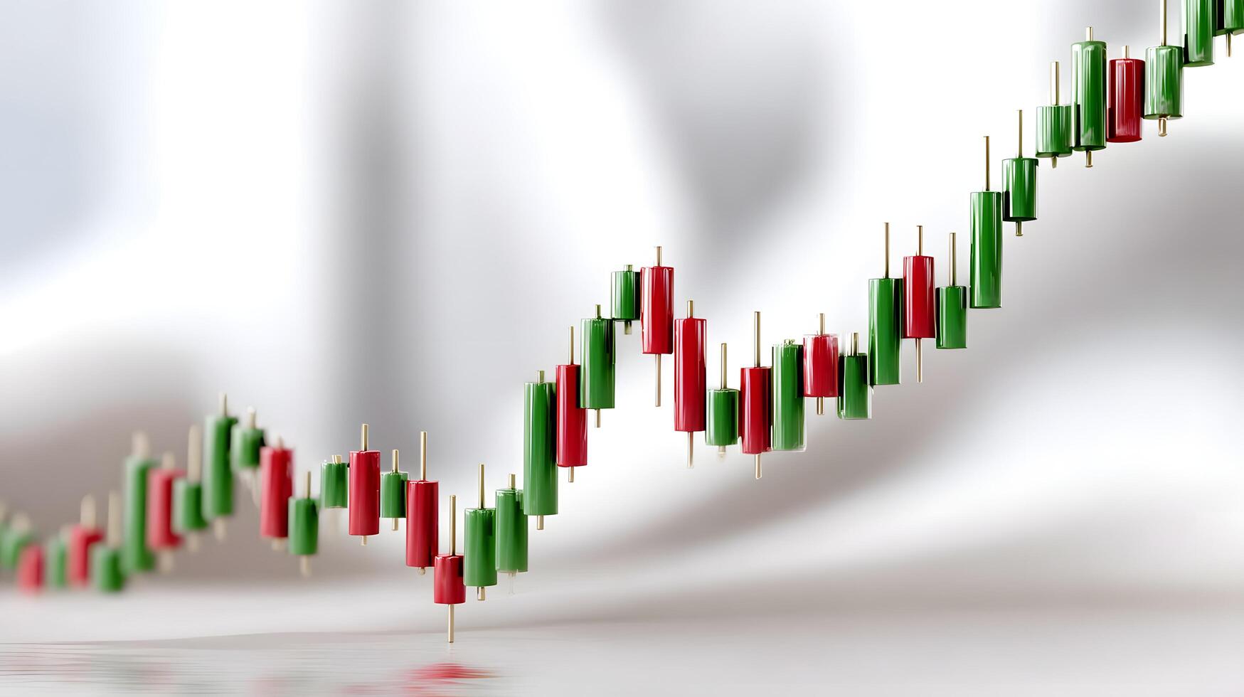 Upward Trending Candlestick Chart Financial Growth Investment Success Visual photo