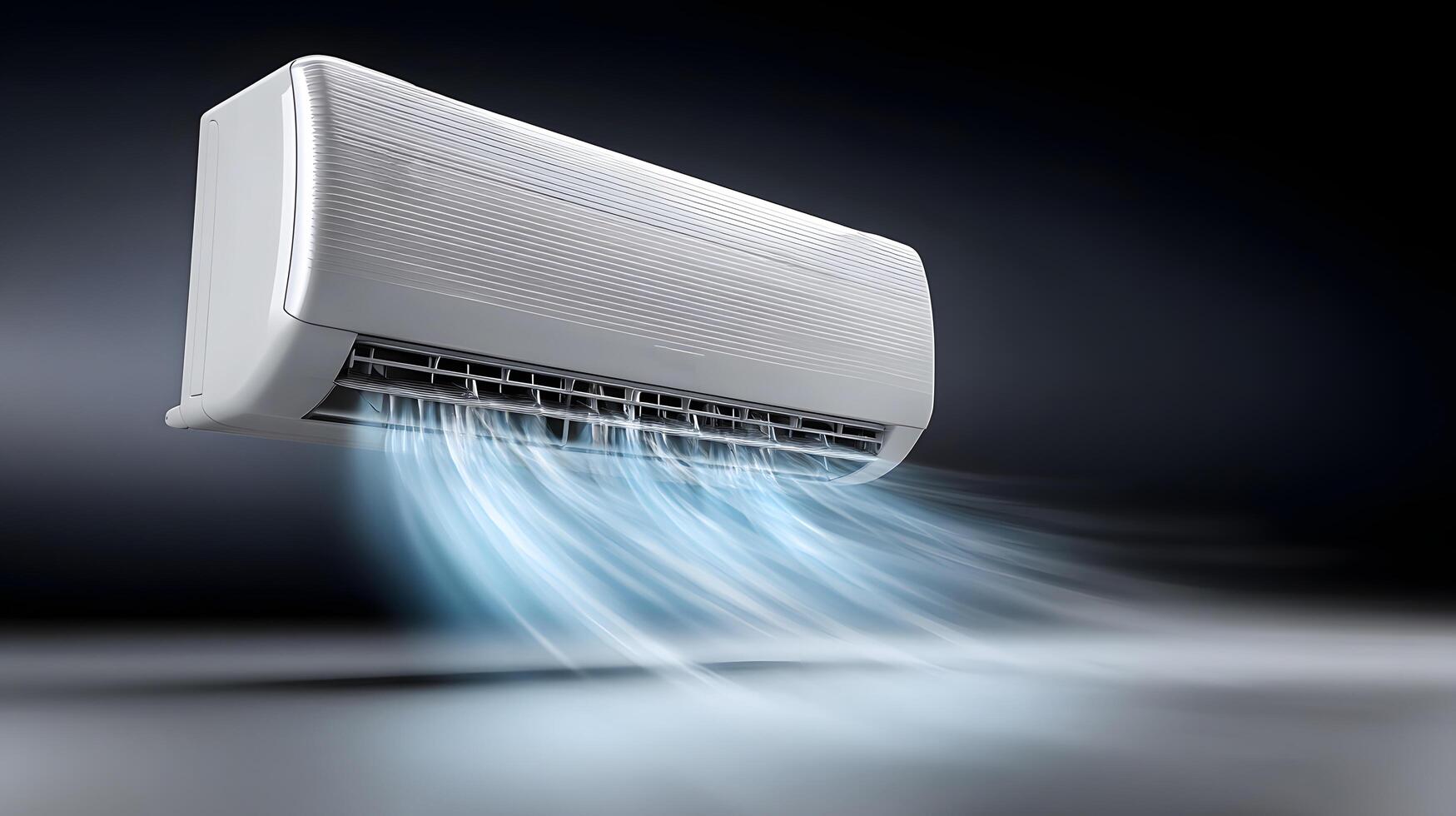 Modern Air Conditioner Unit Blowing Cool Air Climate Control System Home Cooling photo