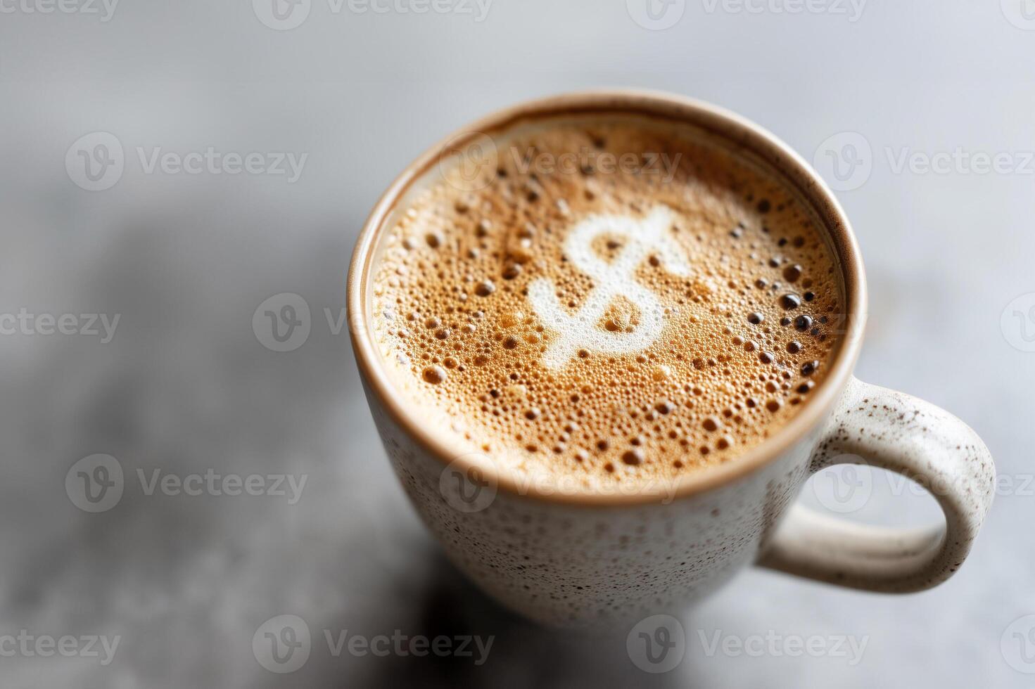 Cup of cappuccino with dollar sign in foam symbolizing rising coffee price making it an expensive luxury. photo