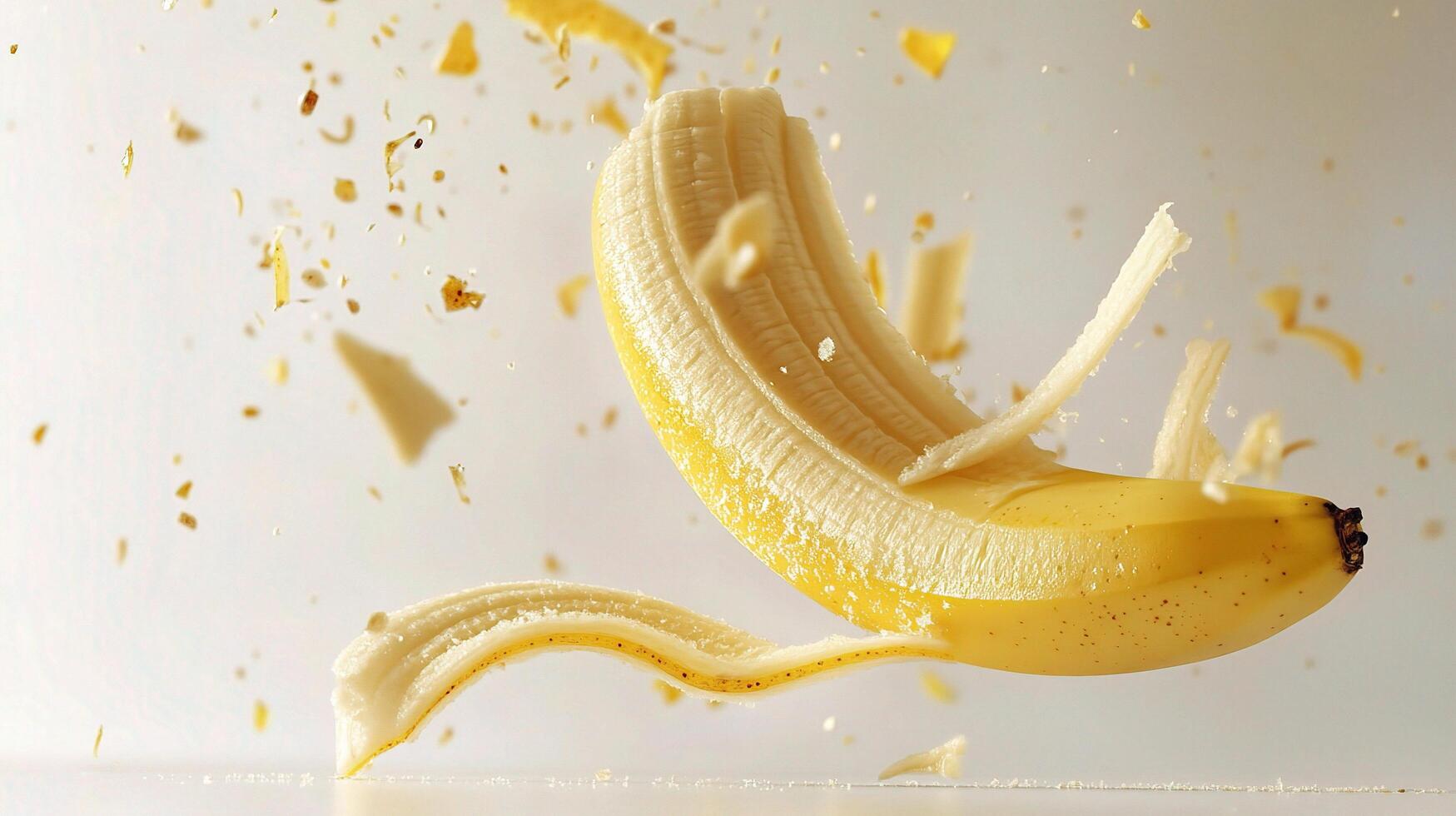 A banana being thrown into the air photo
