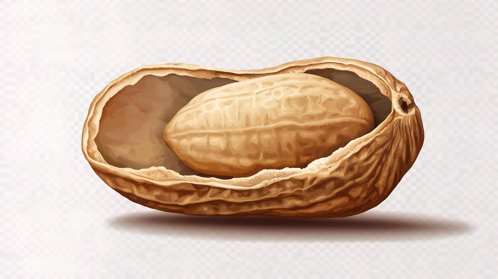 An illustration of a walnut shell on a white background photo