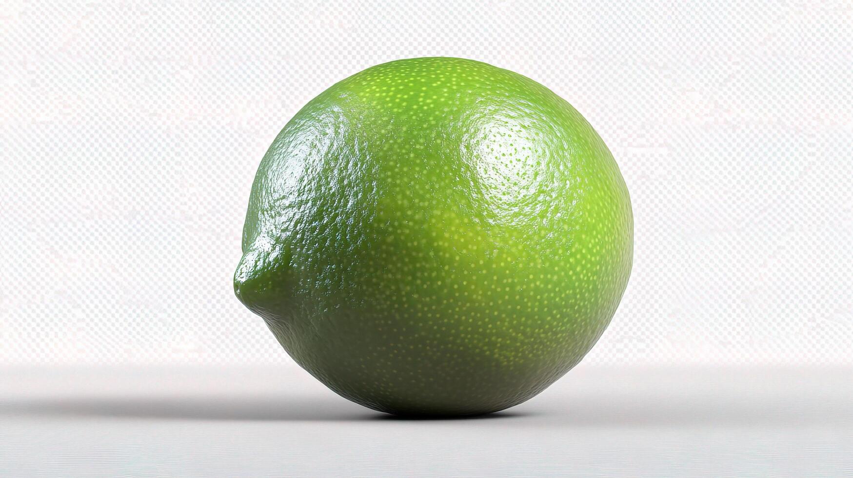 A lime is shown on a white surface photo