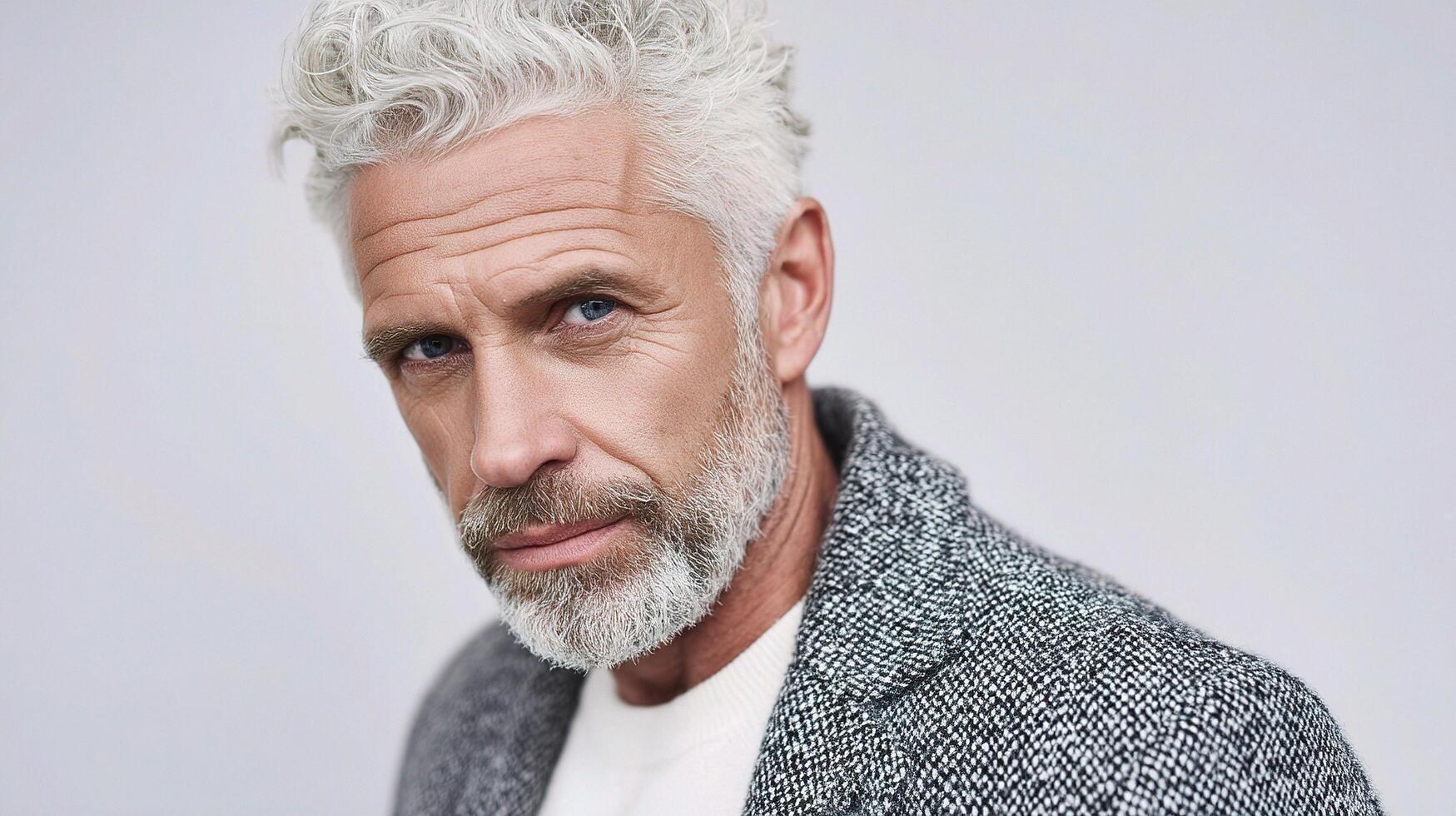 A man with white hair and beard photo