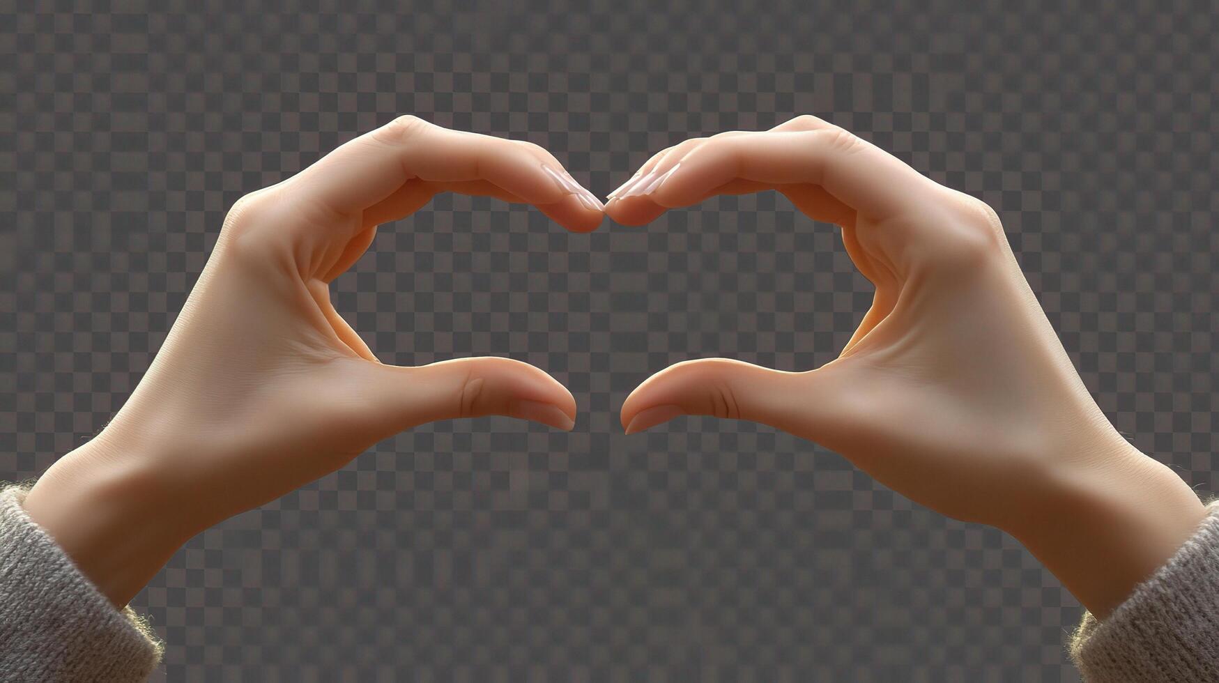 Hands making heart shape on transparent background photo
