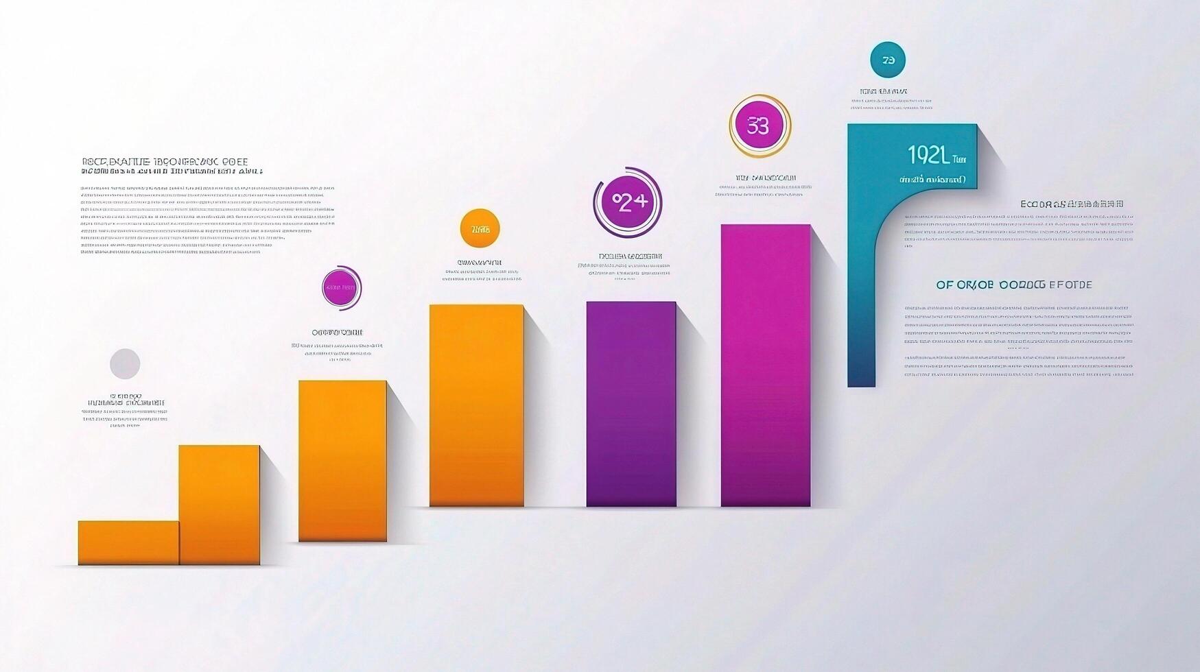 Infographic design with colorful bars and arrows photo