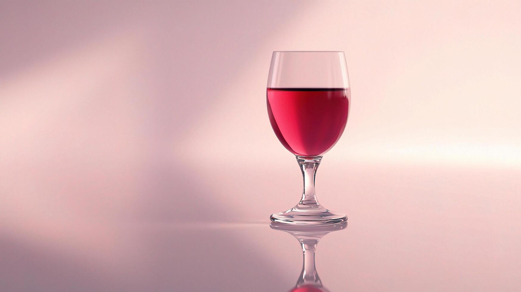 A glass of red wine on a table photo