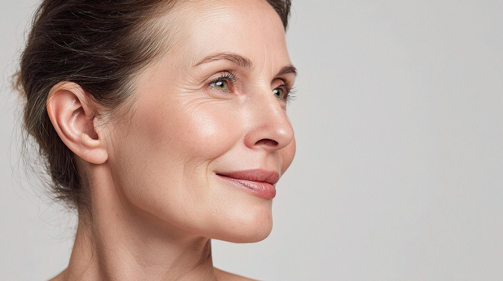 A woman with a very thin neck and a very thin face photo