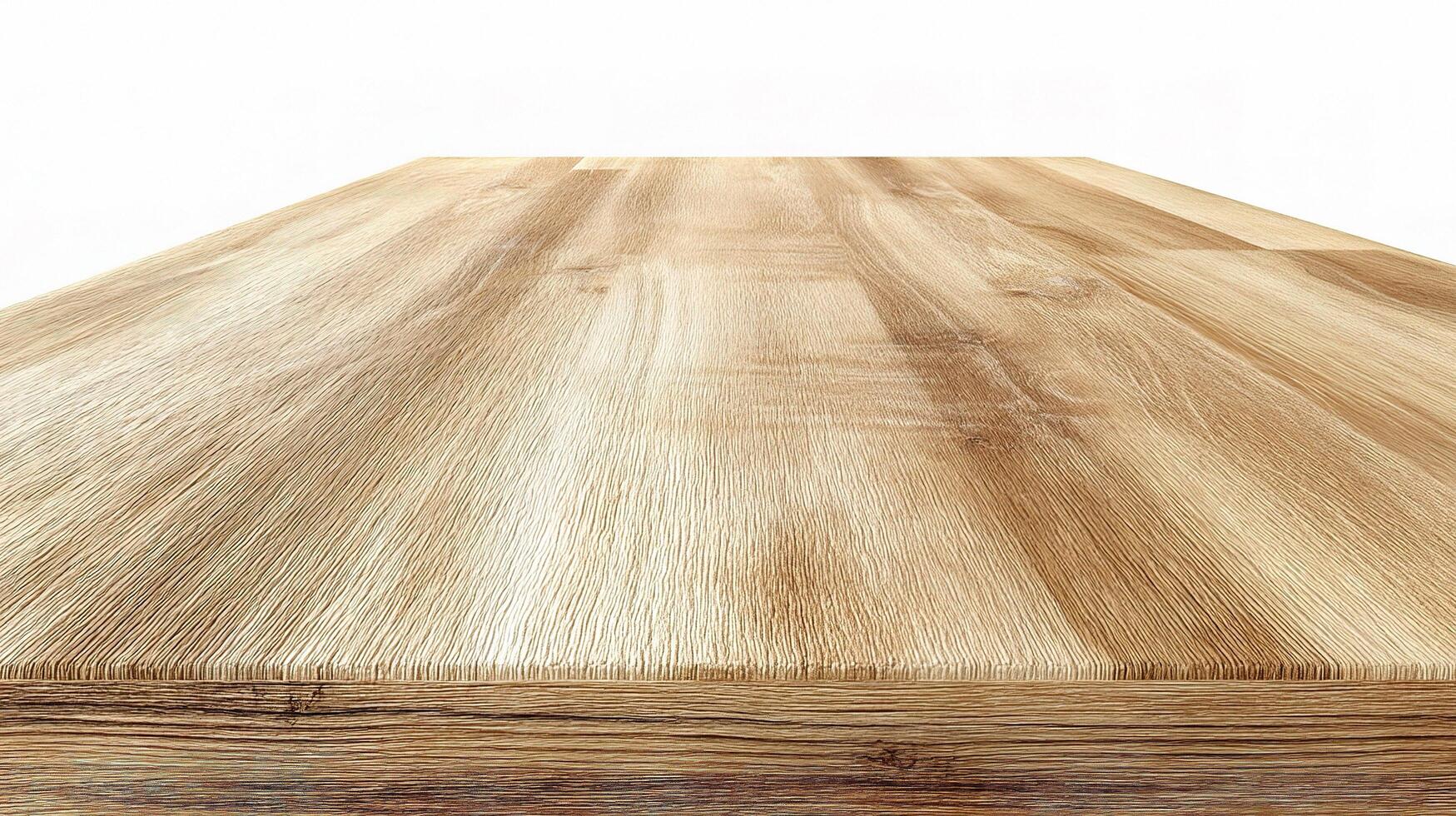 A wooden table top with a white background photo