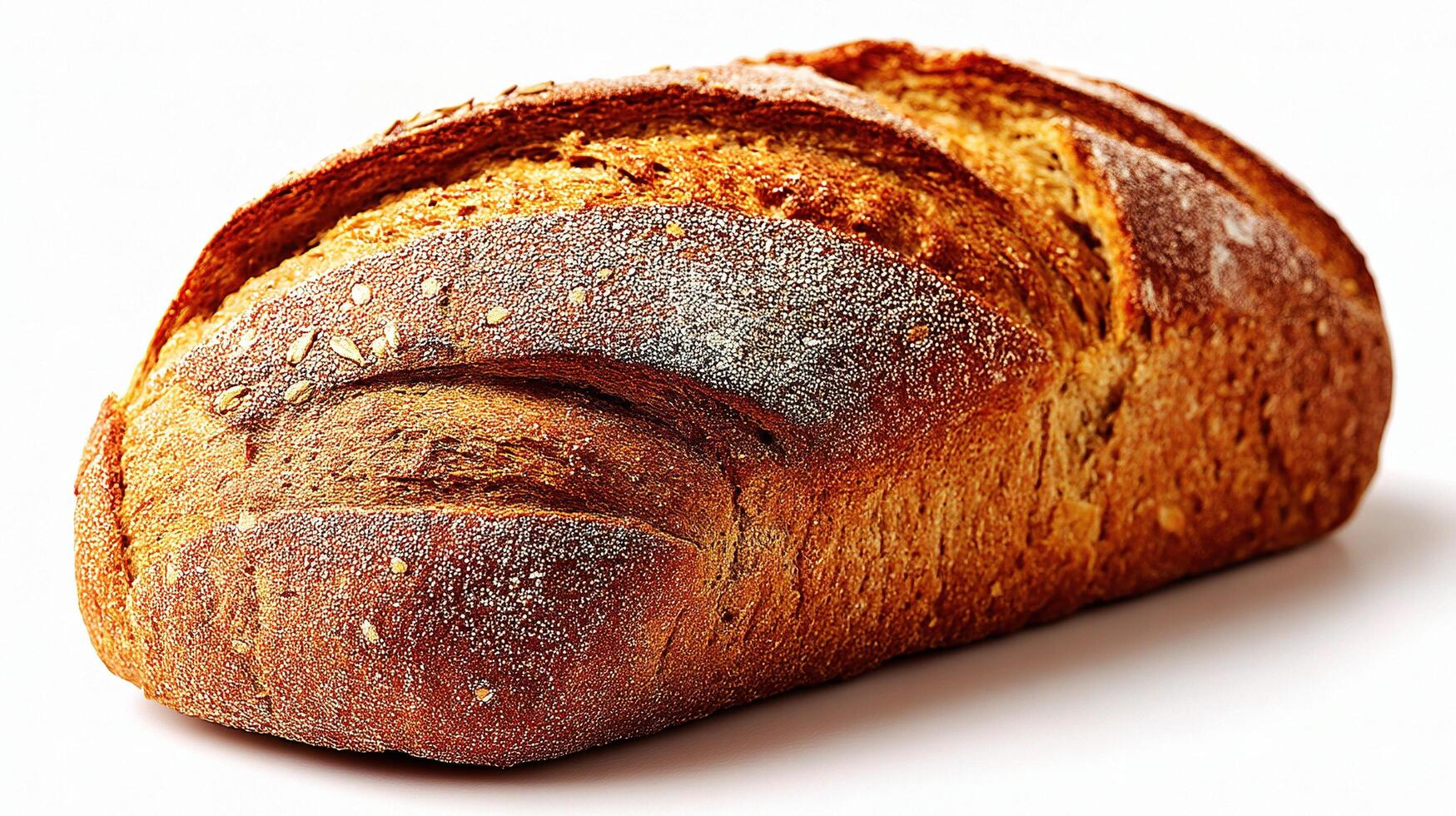 A loaf of bread is shown on a white background photo