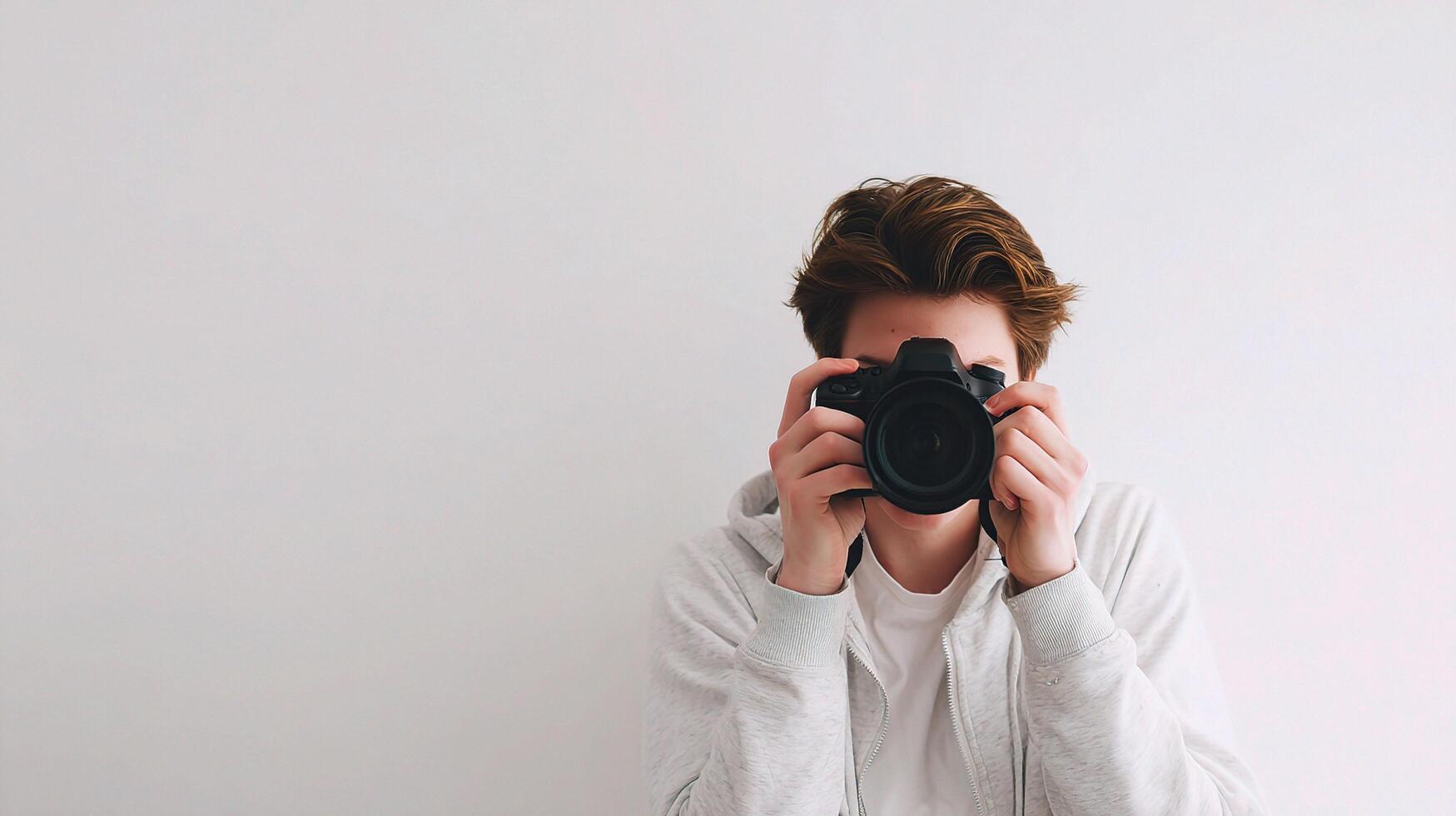 A man taking a photo with a camera