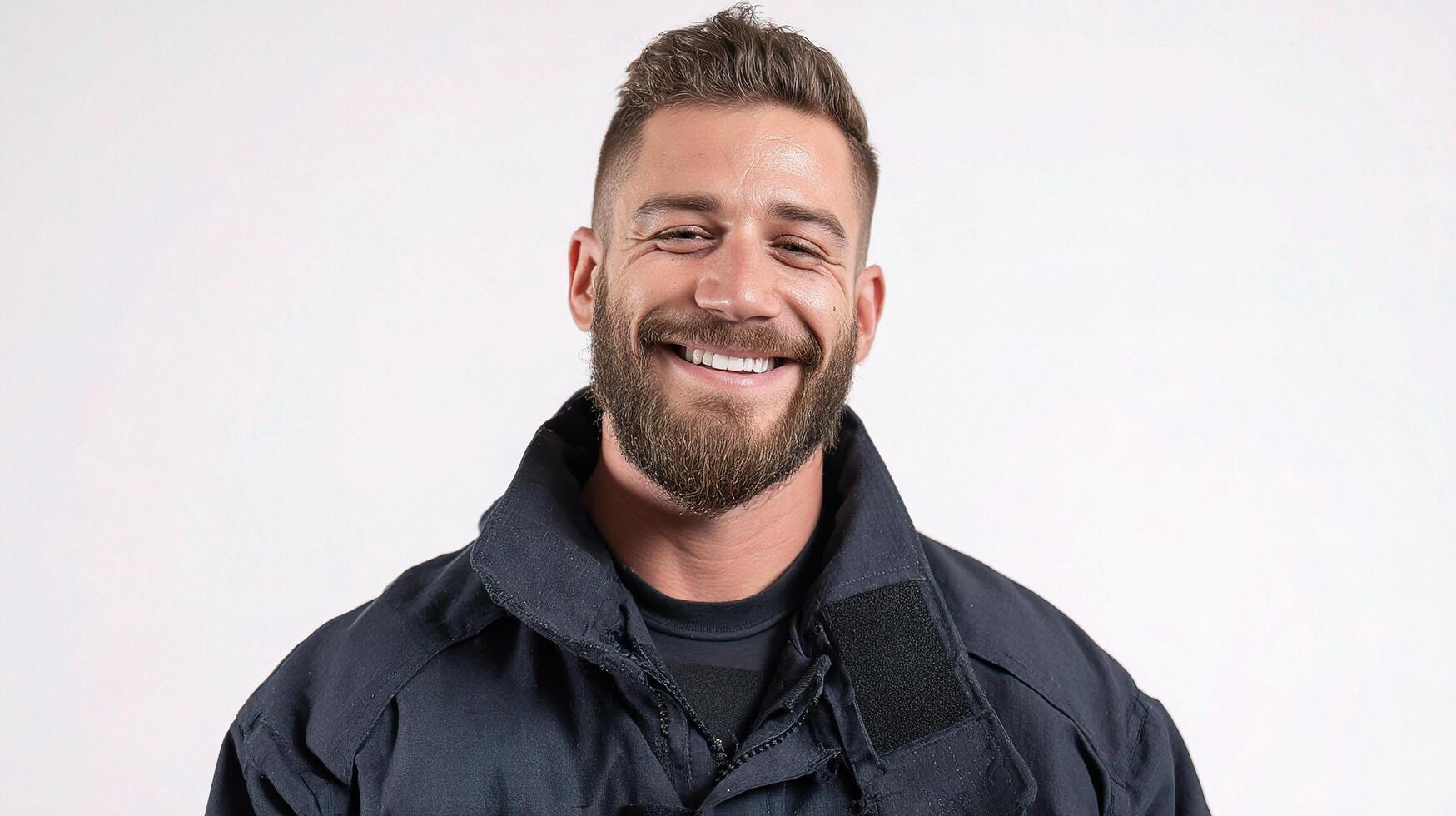 A man with a beard and a beard smiling photo