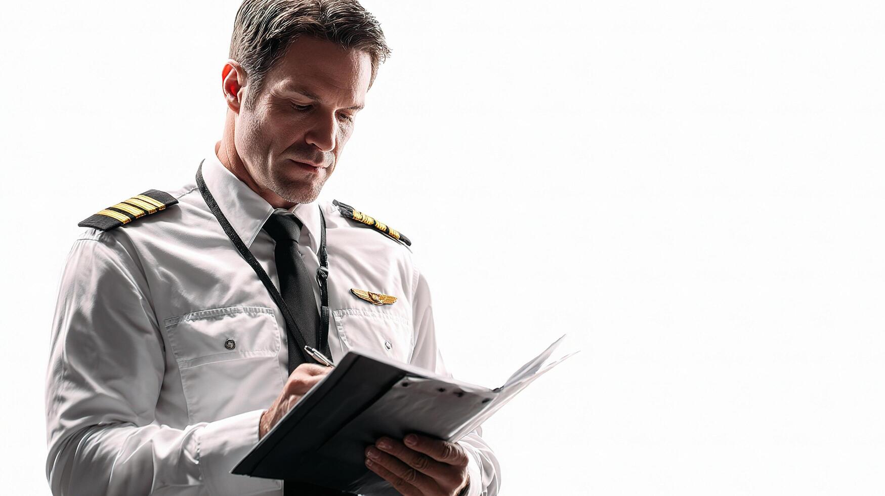 A man in uniform holding a clipboard photo