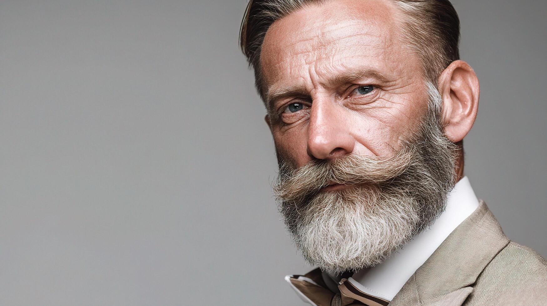 A man with a beard and mustache photo