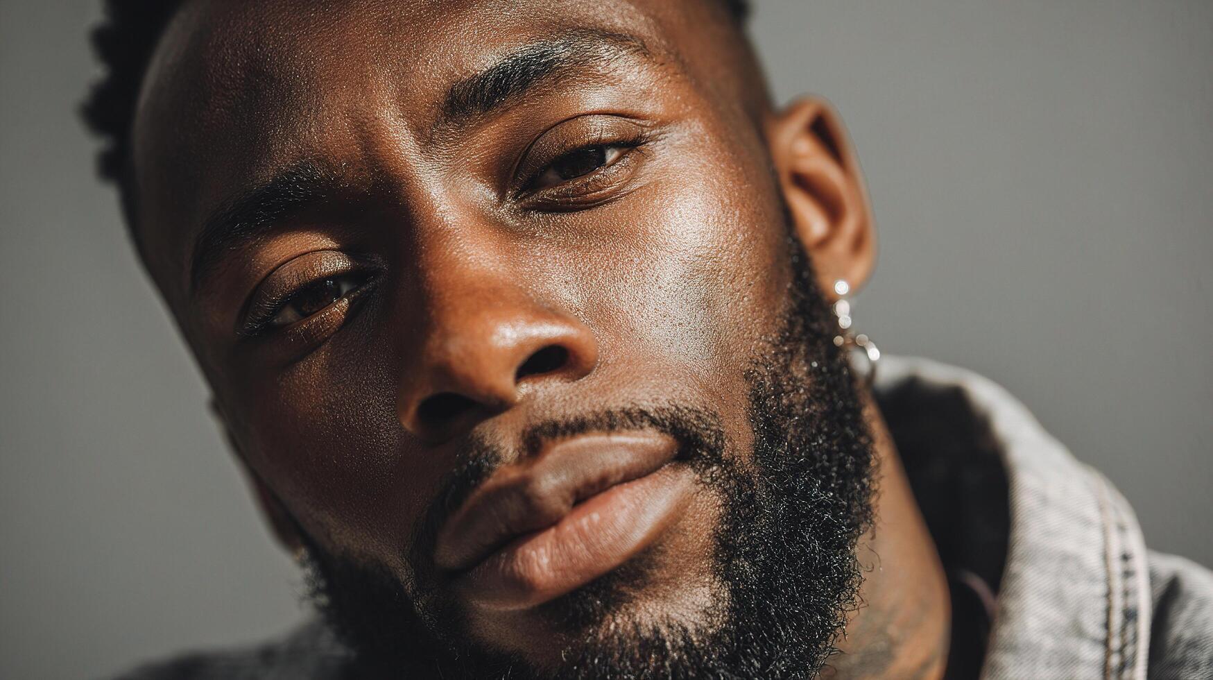 A man with a beard and a beard looking at the camera photo
