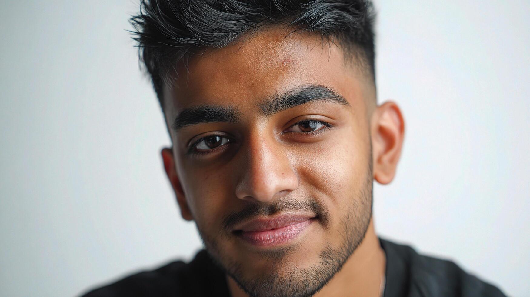 A young man with a black shirt and a black tie photo