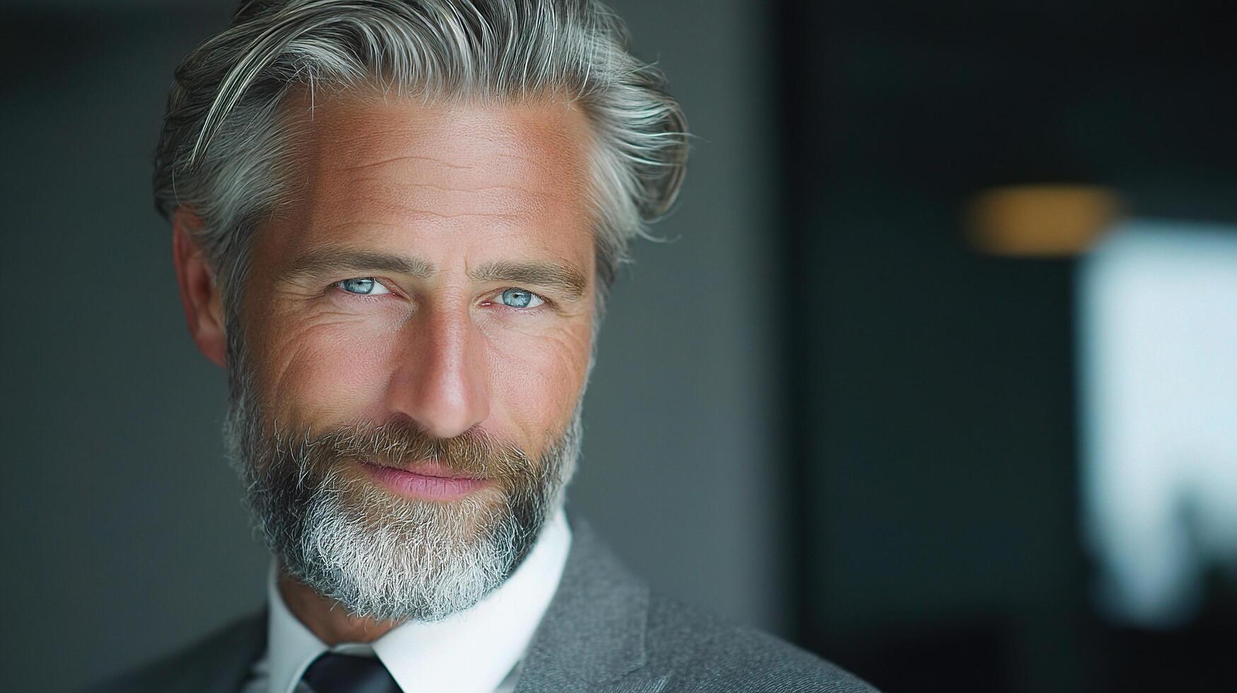 A man with a beard and a gray hair photo