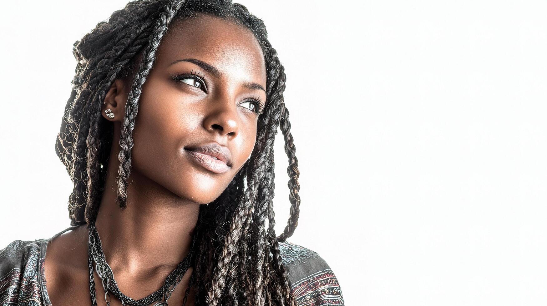 A beautiful young woman with dreadlocks photo