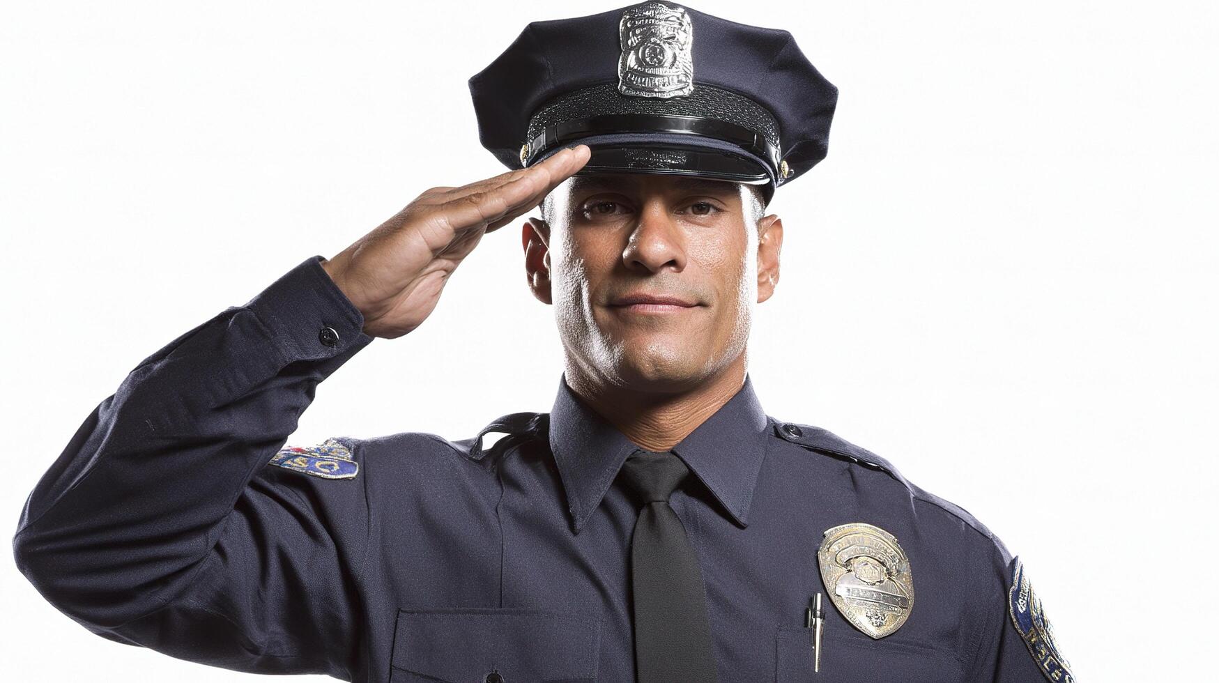 A police officer saluting photo