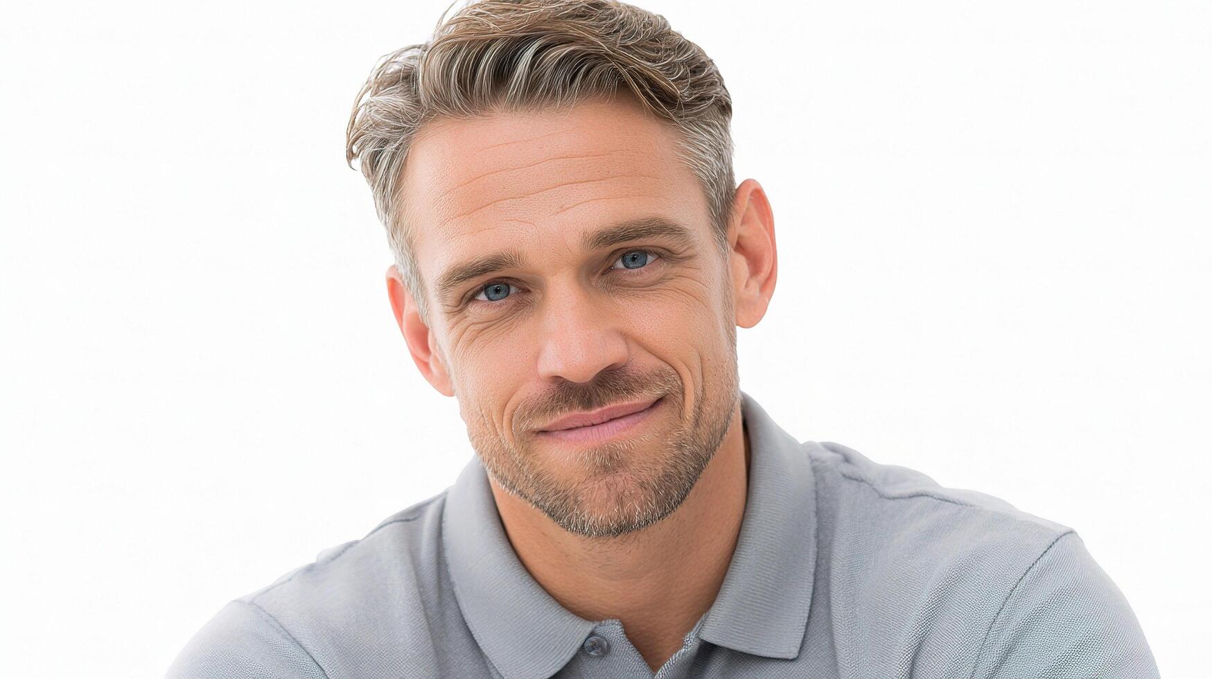 A man with a gray shirt and a smile photo