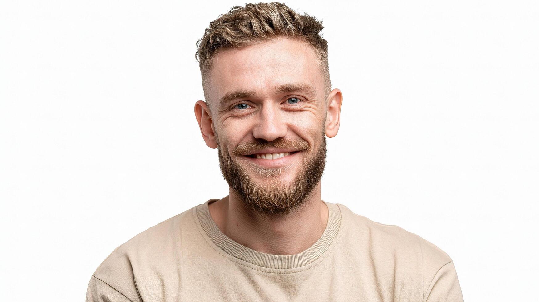 A man with a beard and a beard smiles photo