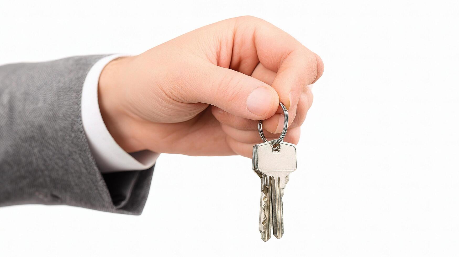 A person holding a key in their hand photo