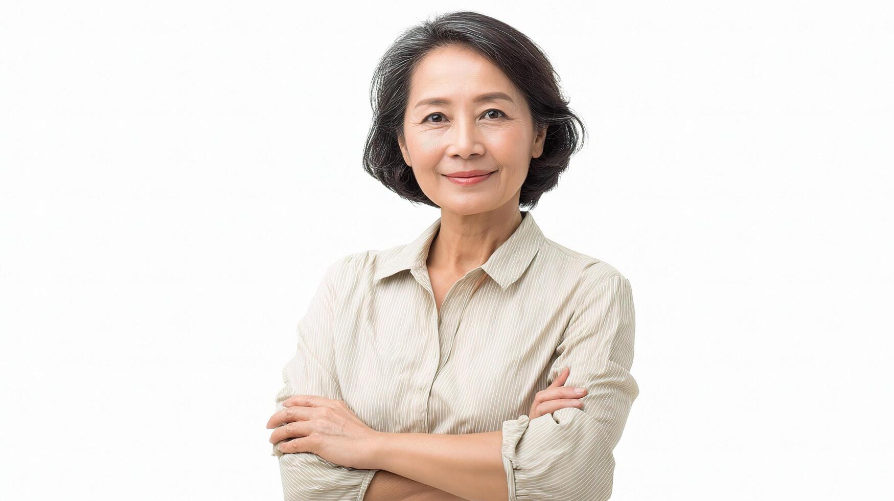 An asian woman with her arms crossed photo
