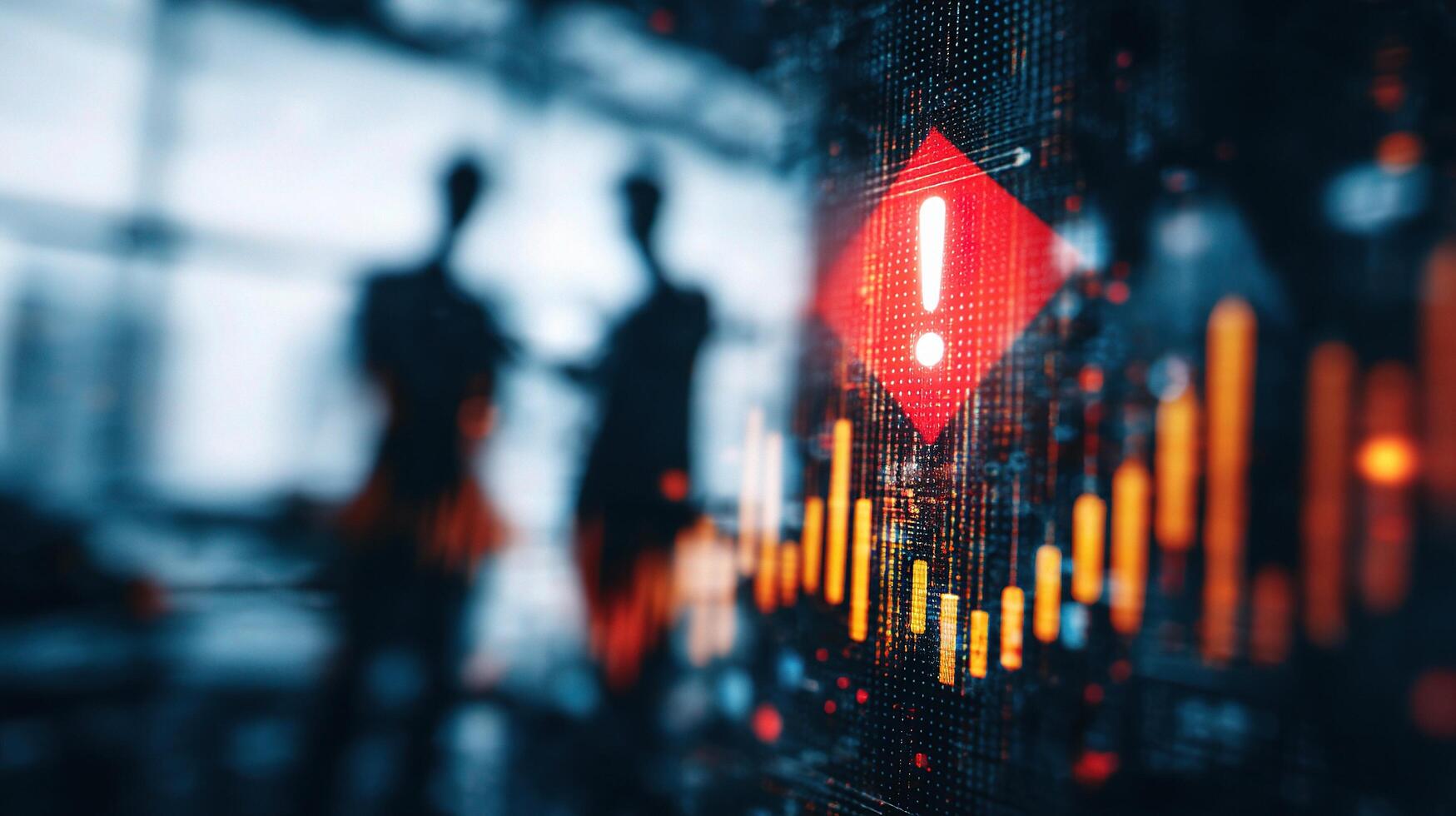 A close up of a red warning sign on a computer screen photo