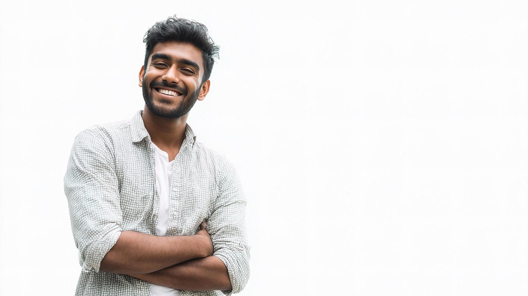A smiling young indian man photo